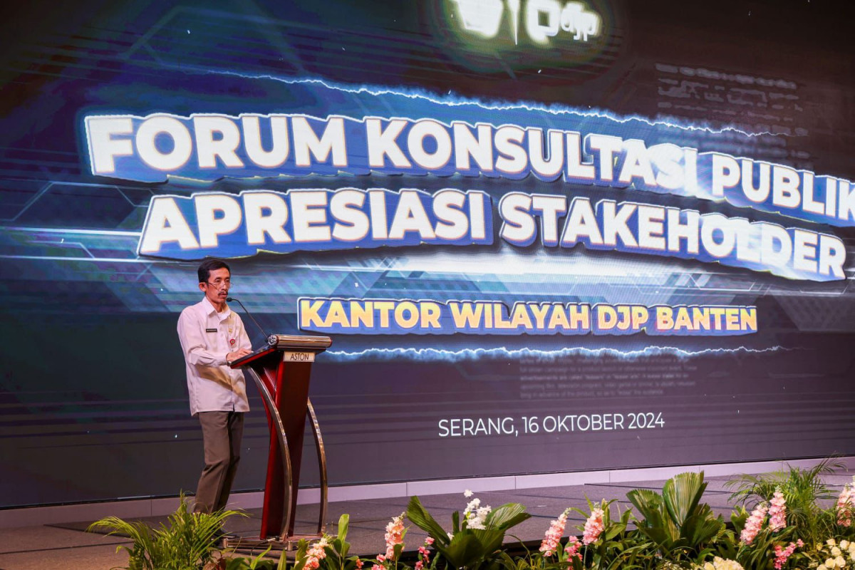 Hadiri Forum Konsultasi Publik Kanwil DJP Banten, Pj Sekda Provinsi Banten Usman Assidiqi: Memperkuat Kapasitas Fiskal Daerah