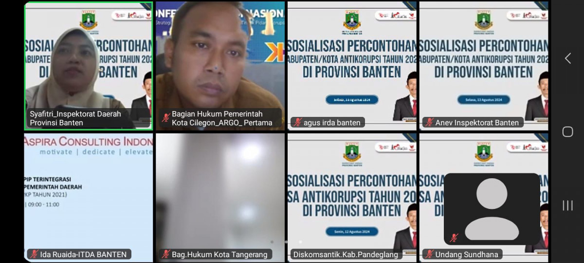 Pemprov Banten Gelar Sosialisasi Percontohan Kabupaten/Kota Antikorupsi