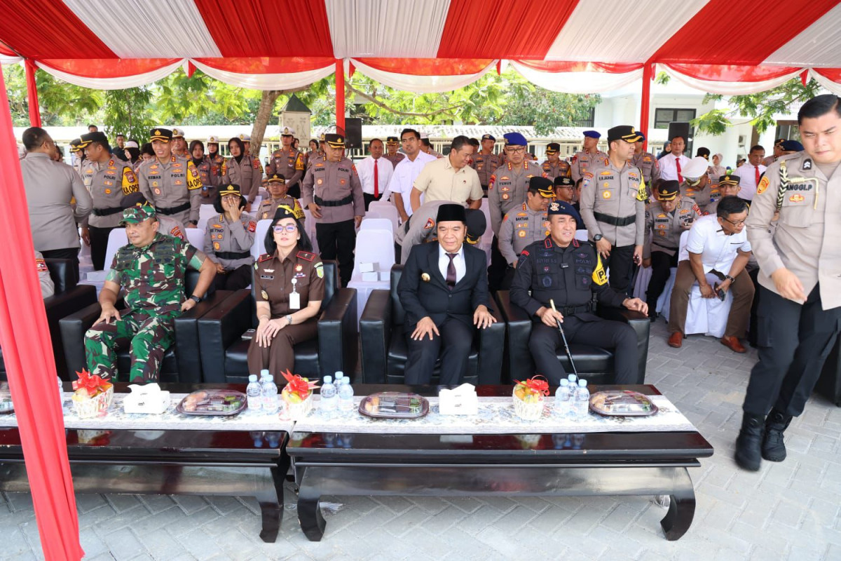 Pj Gubernur Al Muktabar Ikuti Apel Kesiapsiagaan Bencana Tahun 2024 Wilayah Hukum Polda Banten