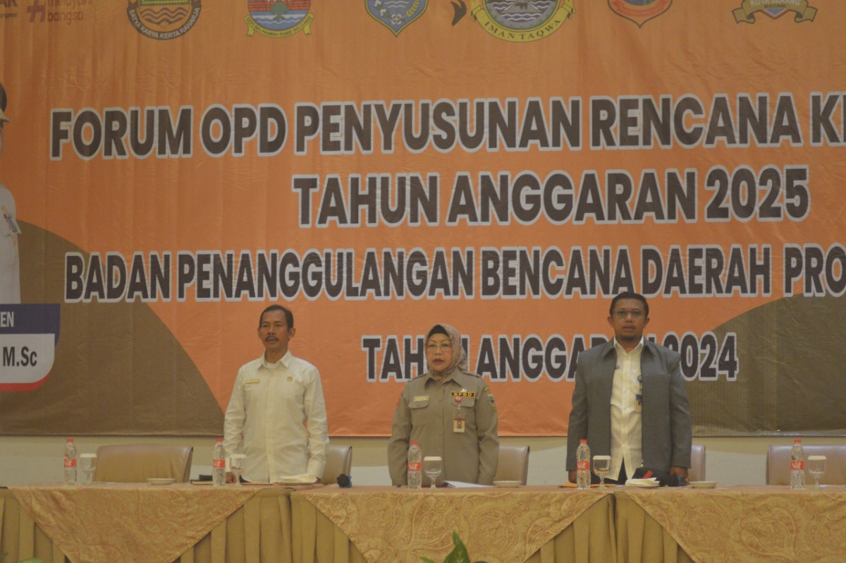 Hadiri Forum OPD BPBD, Pj Sekda Provinsi Banten Virgojanti: Perlu Penyelarasan Program Untuk Menjawab Agenda Pembangunan