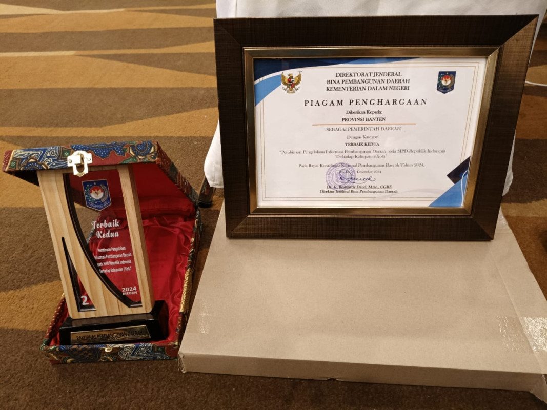 Pemprov Banten Terbaik Kedua Pembinaan Pengelolaan SIPD Kabupaten/ Kota